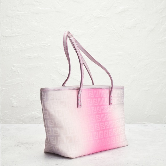 Sold Fendi Ombre Zucchino roll tote bag pink - Picture 2 of 6